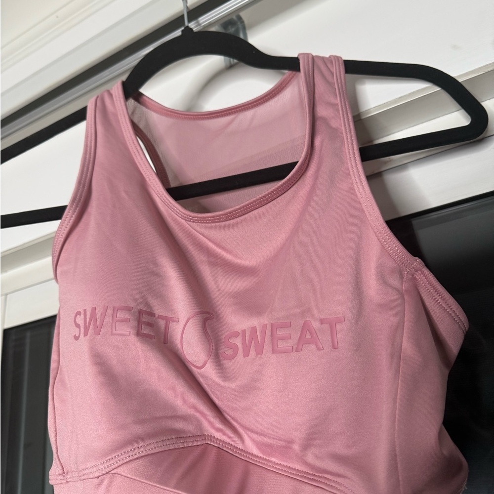 Sweet Sweat Pink Racerback Sports Bra with Tone-on-Tone Design
